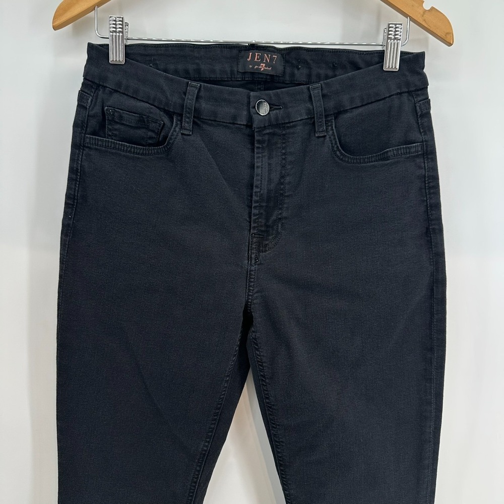 JEN7 By 7 For All Mankind Jeans‎ Womens Black Straight Leg 5-Pocket Stretch